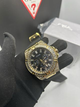 Reloj Guess Dorado y Negro con Cristales