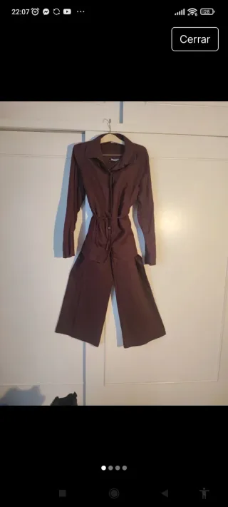 Traje Zara Lino burdeos Chaqueta y Pantalón