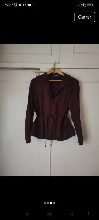 Traje Zara Lino burdeos Chaqueta y Pantalón