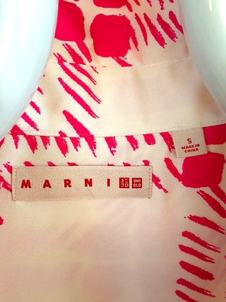Marni Uniqlo Camicia Oversize Panna/Fucsia