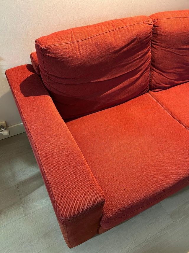 Sofá Chaise Longue Rojo 2 Plazas