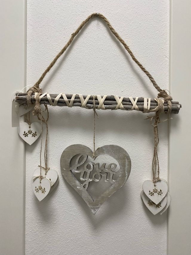 Decorazioni in legno a forma di cuore