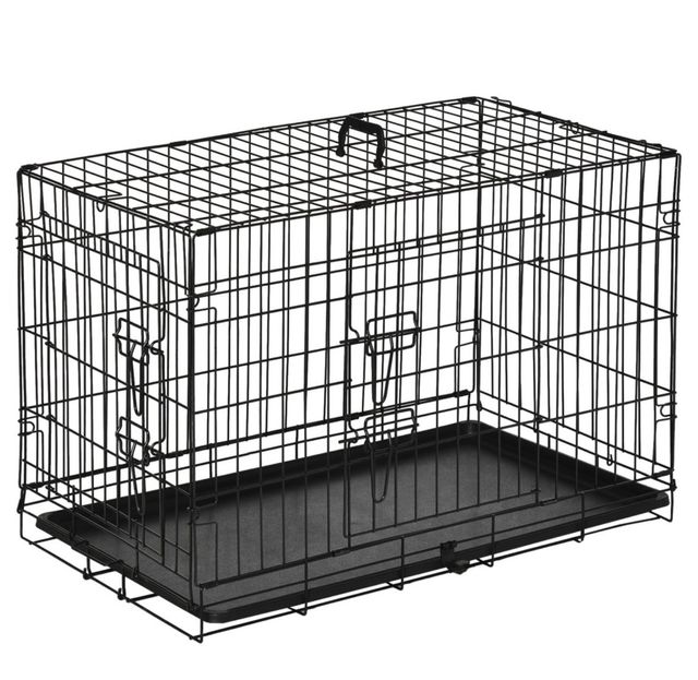 Gabbia per cani pieghevole nera