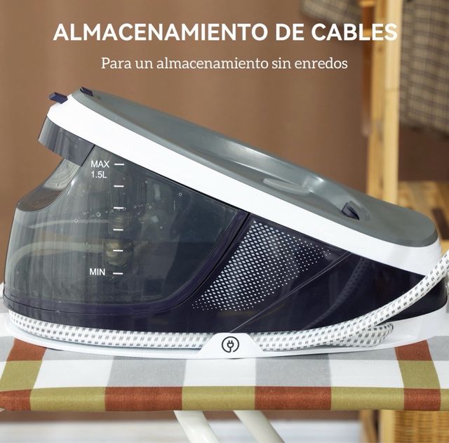 Centro Stiro 2600W 100 g/min 8 Bari Funzione ECO Suola in Ceramica Sistema Antical Detergente Rimovibile 1,5 L Blu