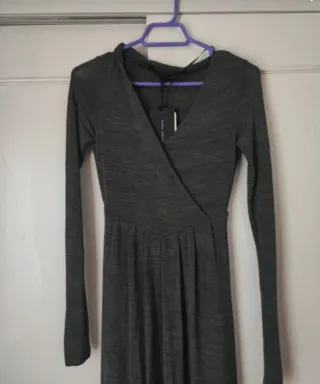 Vestido largo Zara invierno gris Talla S