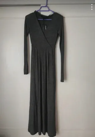 Vestido largo Zara invierno gris Talla S
