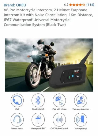 Intercomunicador Moto EJEAS V6 Pro