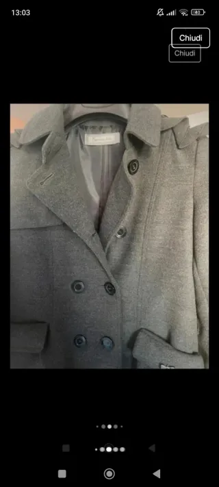 Cappotto bambina/ragazzina grigio XS