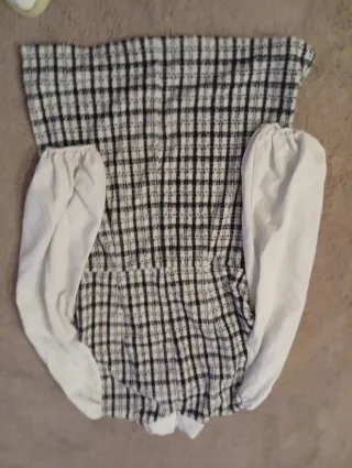 Vestido de cuadros blanco y negro