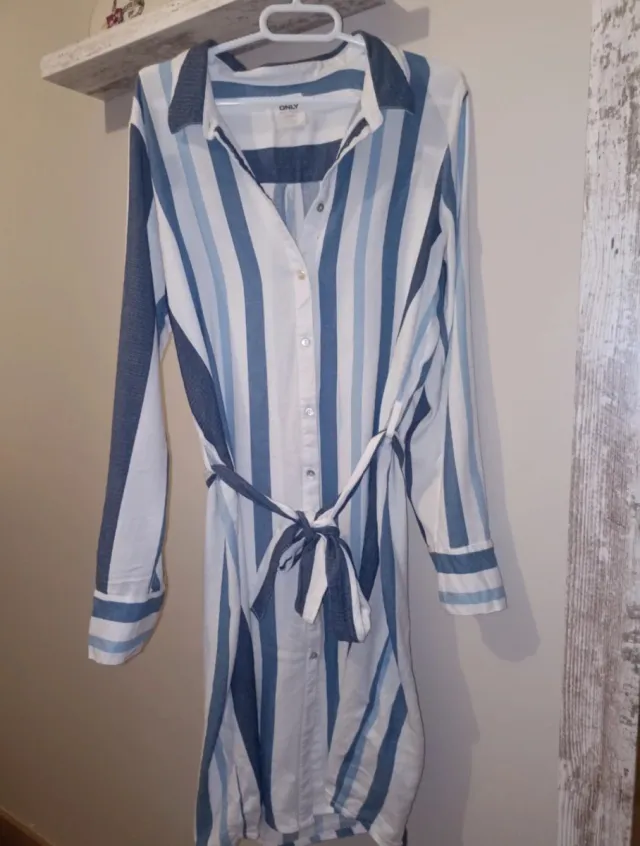 Vestido camisero ONLY rayas azul/blanco