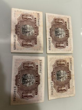 Billetes de 1 y 5 pesetas