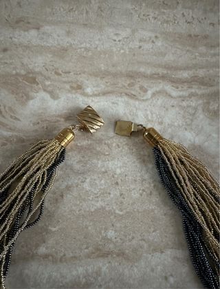 Collana multistrato oro e blu