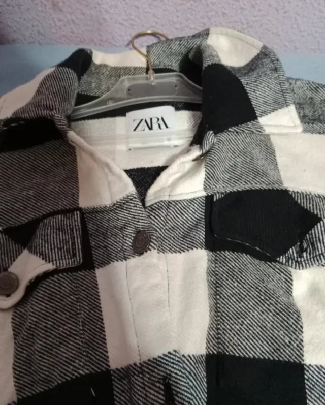 Camisa cuadros Zara gruesa