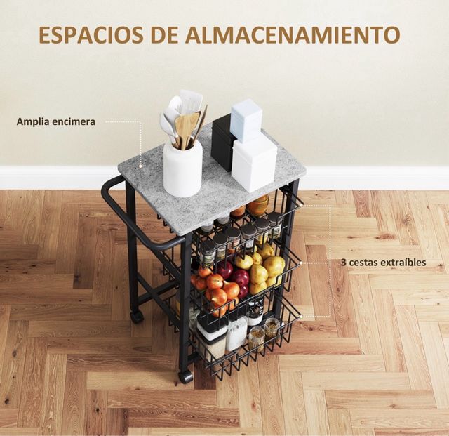 Carrello per verdura con ruote