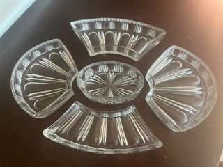 Vassoio Vetro Aperitivo 5 Pezzi