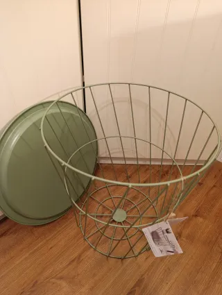 Mesa Cesta Auxiliar Diseño Blanco, Verde o Negro