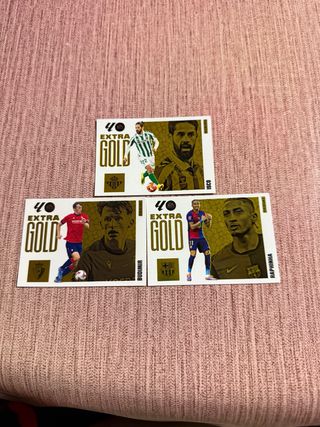 3 Cromos Extra Gold Fútbol