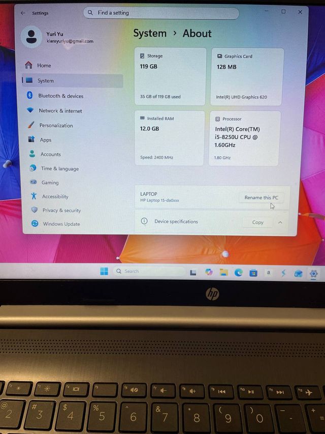 HP Portátil, i5 8250, 15,6"(+Mochila Samsonite)