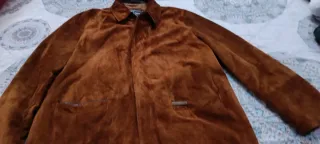 Chaqueta de piel hombre marrón