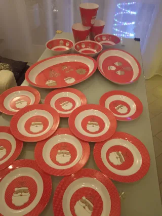 Set Tavola Natale Rosso Bianco