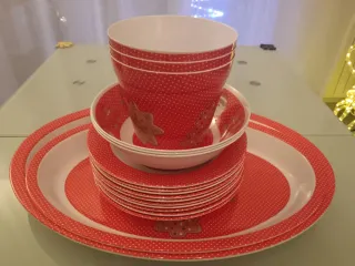 Set Tavola Natale Rosso Bianco