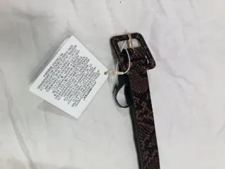 Cinturón Inditex Piel Serpiente Marrón Negro