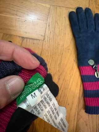 Guantes Benetton Azul y Rosa