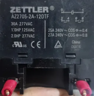 Zettler AZ2705-2A-12DTF Relé 30A 277VAC