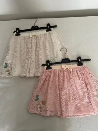 Set 2 gonne pizzo bambina 10/11 anni