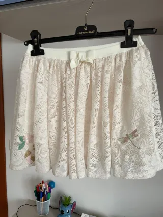 Set 2 gonne pizzo bambina 10/11 anni