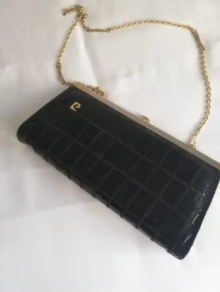 Bolso Pierre Cardin Piel Serpiente Negro