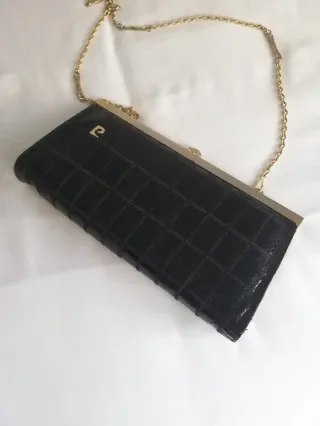 Bolso Pierre Cardin Piel Serpiente Negro