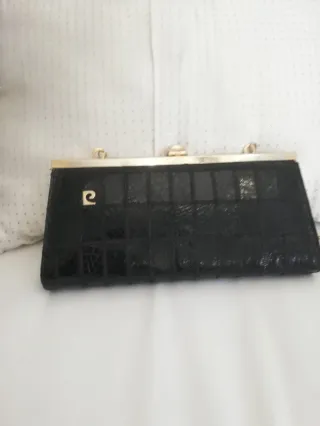 Bolso Pierre Cardin Piel Serpiente Negro