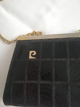Bolso Pierre Cardin Piel Serpiente Negro