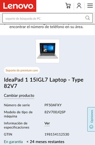 Portátil Lenovo AldeaPad 1 15|GL7 Nuevo