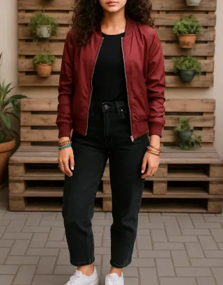 Chaqueta bomber granate