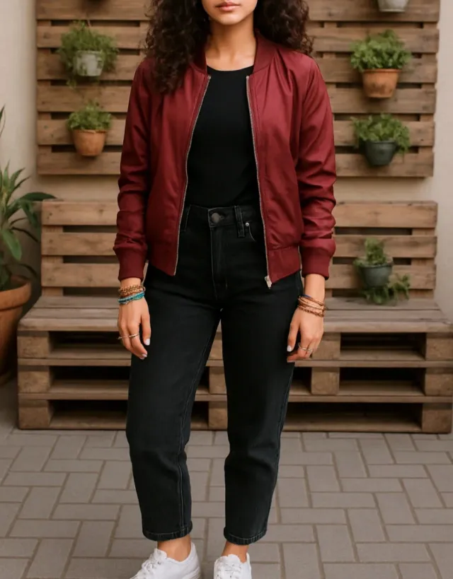 Chaqueta bomber granate