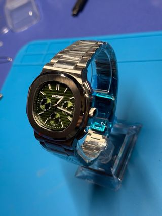 Seiko Mod Nautilus Cronograph Cuarzo Verde