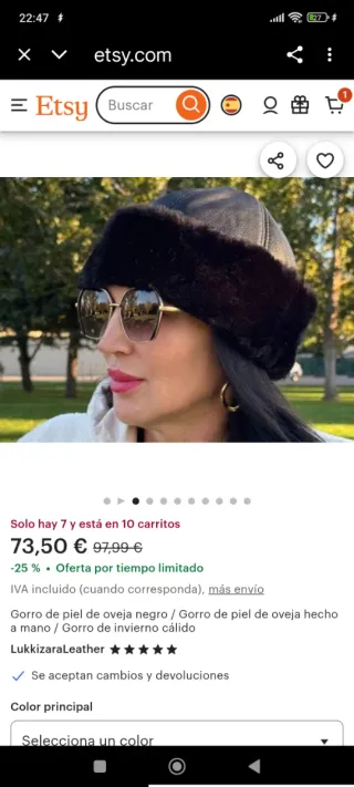 Gorro de piel de oveja negro