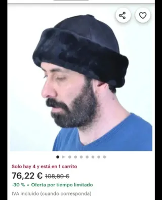 Gorro de piel de cordero negro