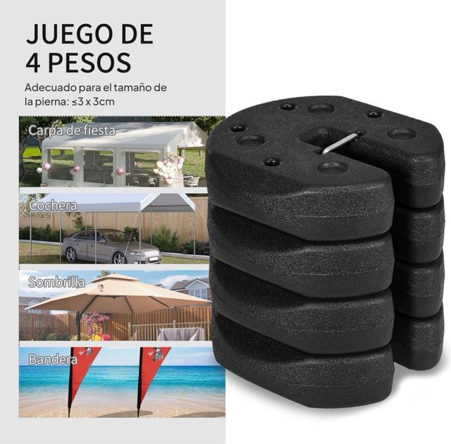 Confezione da 4 pesi per tenda