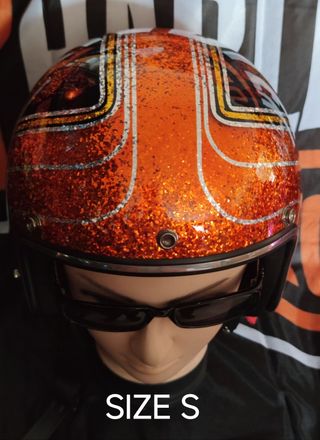 Casco Metal flake - snake orange S
