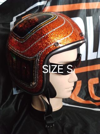 Casco Metal flake - snake orange S