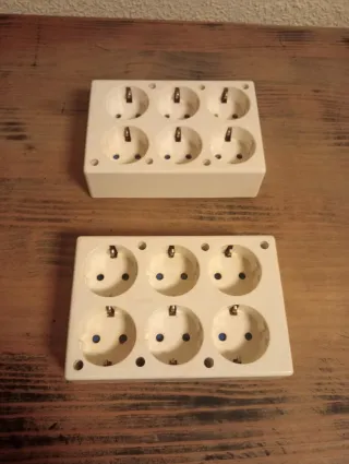 Regleta 6 enchufes blanca