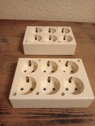 Regleta 6 enchufes blanca