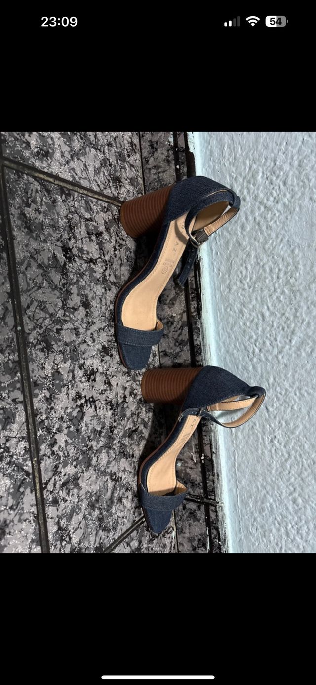 Zapatos de tacón denim