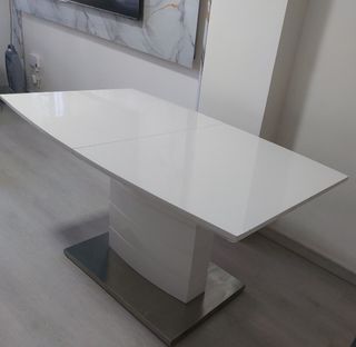 Mesa extensible lacada blanca