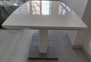 Mesa extensible lacada blanca
