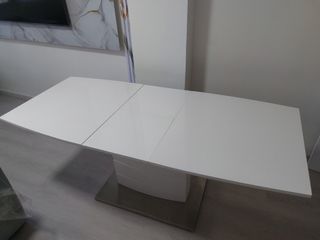 Mesa extensible lacada blanca