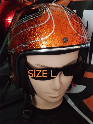 Casco metal flake - snake orange L